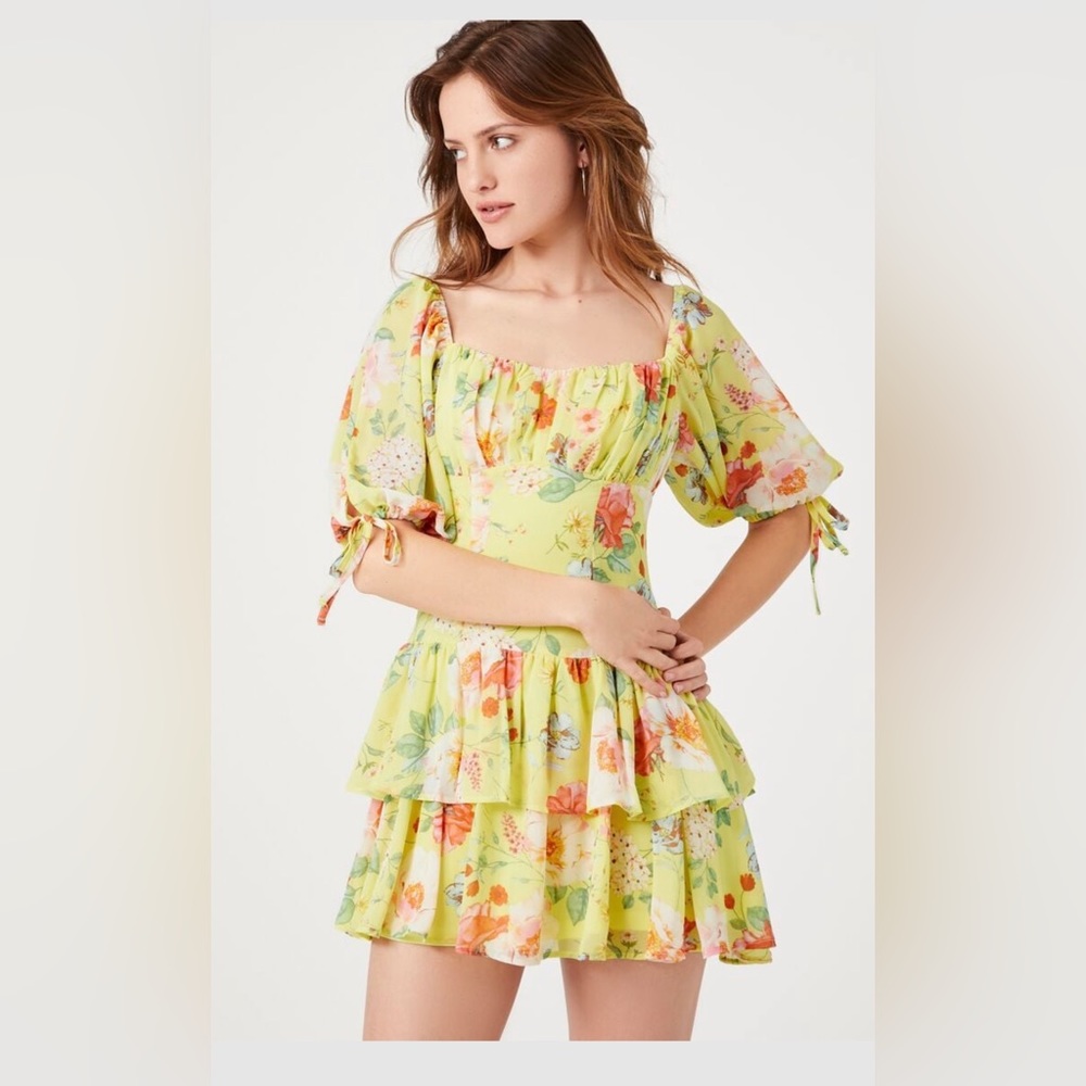 mini dress featuring an allover floral print